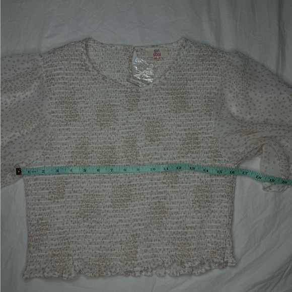 NWT Sheer White & Cream Blouse • Bohemian Style • Business Casual • Teen X-Large - Picture 5 of 7